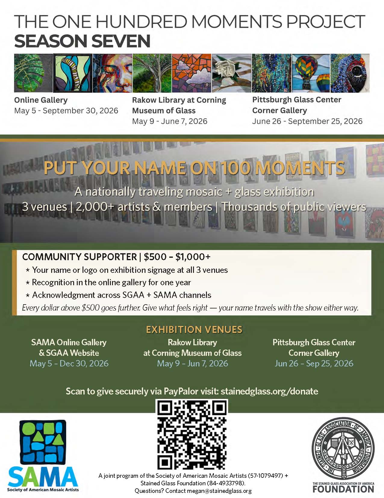 100 Moments Call for Support