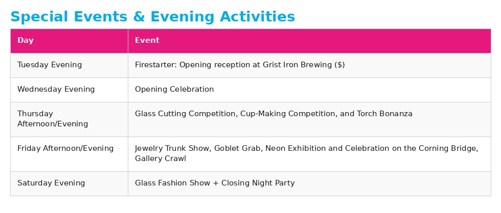 evening events
