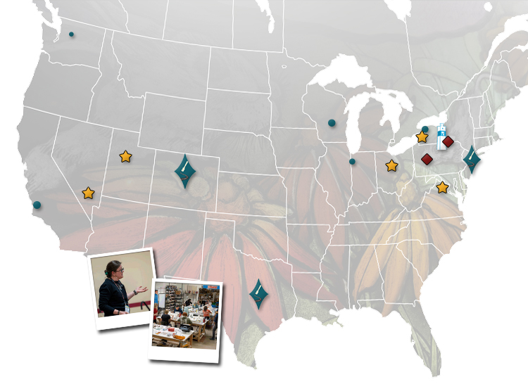 Map of things around the country