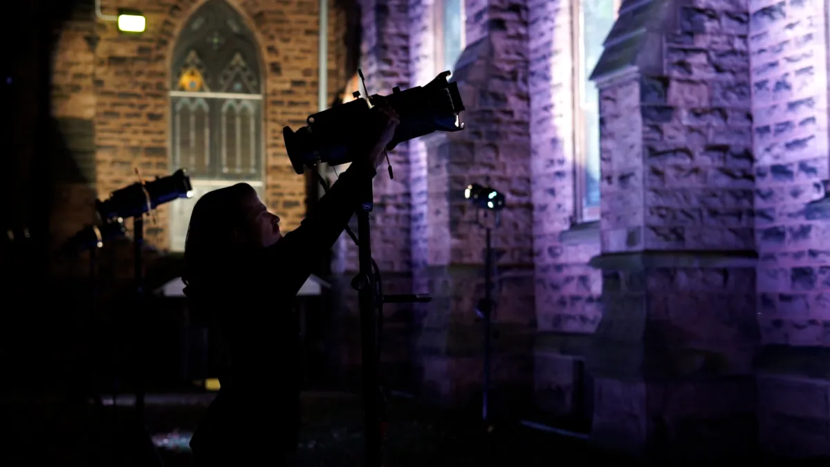Trinity Buffalo's windows illuminated for a unique experience